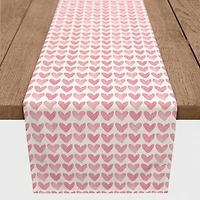 Pink Hearts Cotton Twill Valentine's Runner