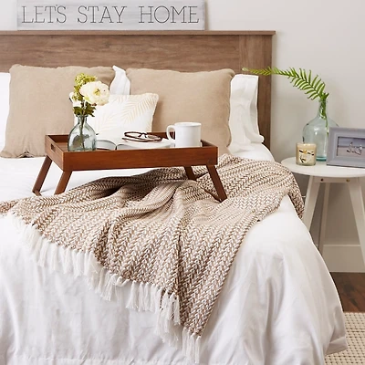 Stone and White Arrowhead Throw