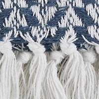 French Blue and White Arrowhead Throw