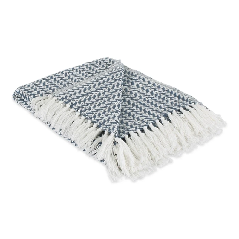 French Blue and White Arrowhead Throw