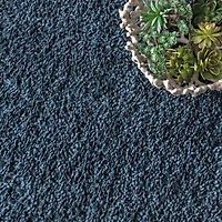 Blue Neva Plush Shag Area Rug, 5x7