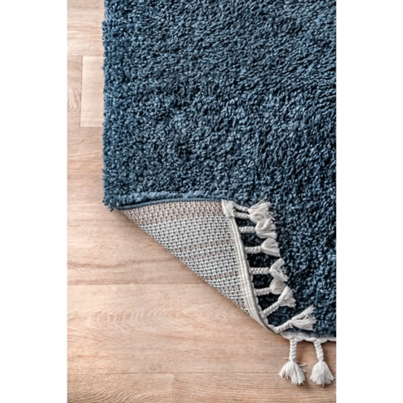 Blue Neva Plush Shag Area Rug, 5x7