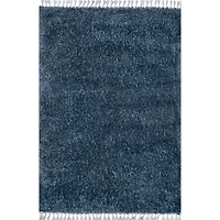 Blue Neva Plush Shag Area Rug, 5x7