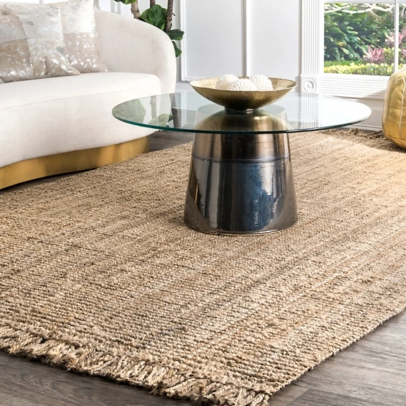 Hand Woven Chunky Loop Jute Caspar Area Rug, 4x6