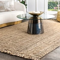 Hand Woven Chunky Loop Jute Caspar Area Rug, 4x6