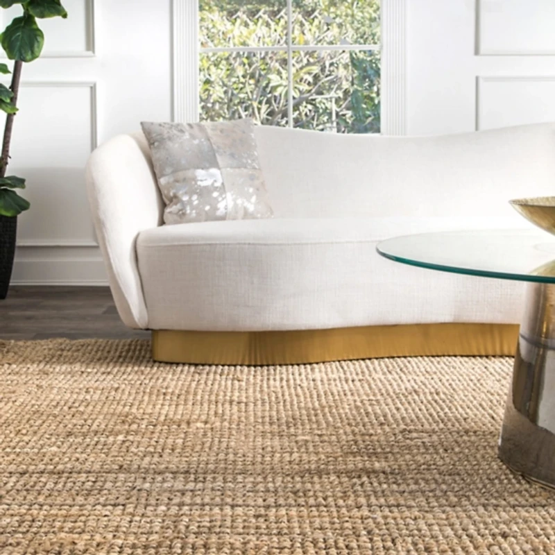 Hand Woven Chunky Loop Jute Caspar Area Rug, 4x6