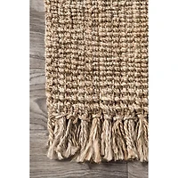Hand Woven Chunky Loop Jute Caspar Area Rug, 4x6