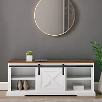 White Sliding Barn Door Bench