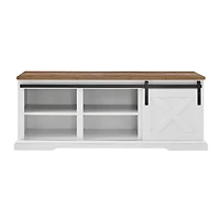 White Sliding Barn Door Bench