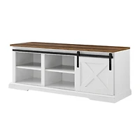 White Sliding Barn Door Bench