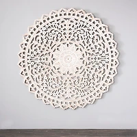 Cream and Natural Ornate Medallion Wall Plaque