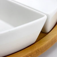 Bamboo 5-pc. Ceramic Modern Set Lazy Susan