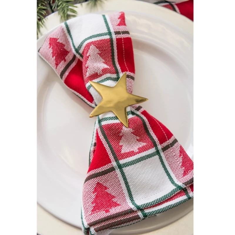 Gold Star Napkin Rings, Set of 6