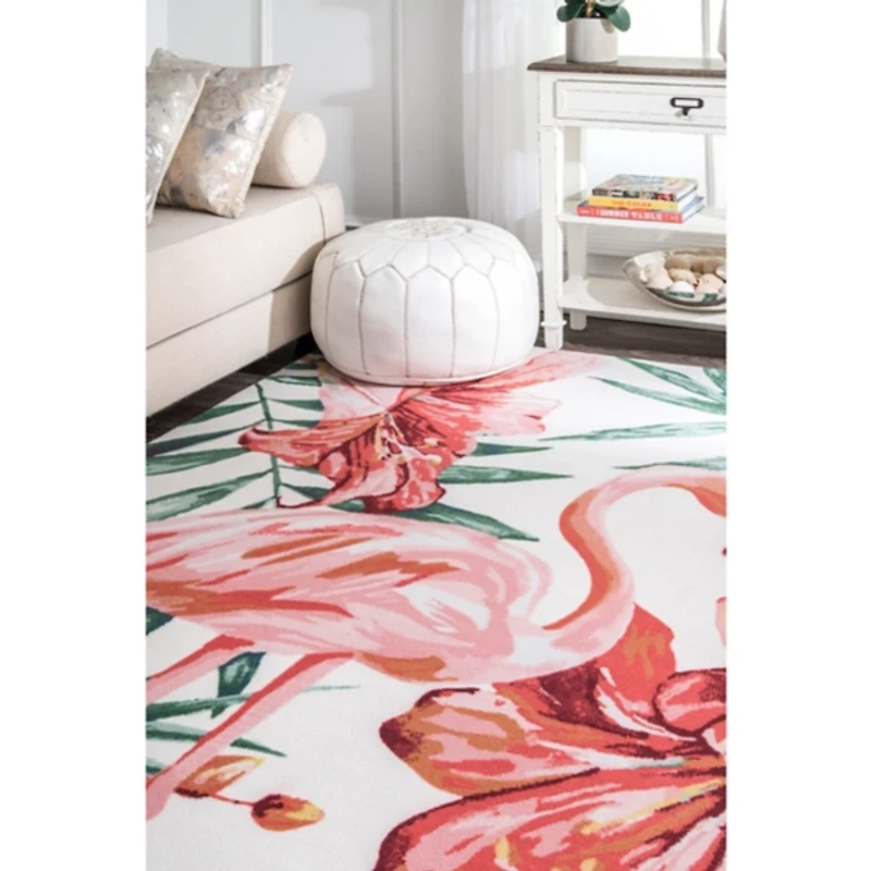 Flamingo Leaf Indoor/Outdoor Area Rug, 8x10