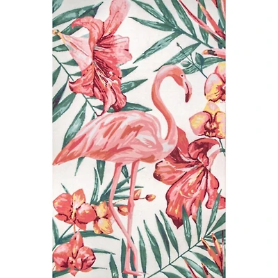 Flamingo Leaf Indoor/Outdoor Area Rug, 8x10
