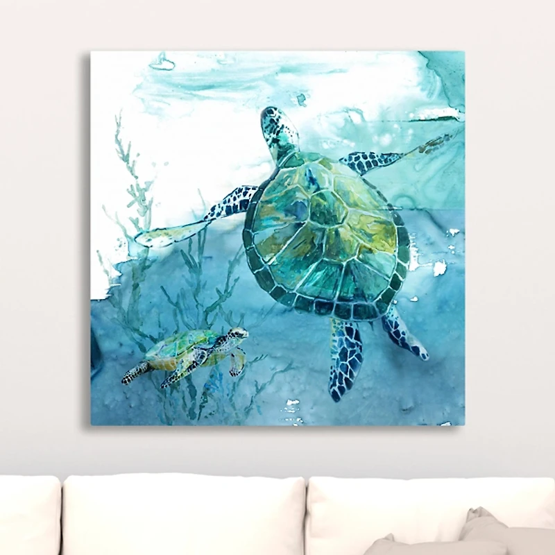 Delray Sea Turtle II Giclee Canvas Art Print