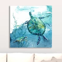 Delray Sea Turtle II Giclee Canvas Art Print