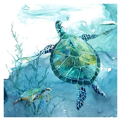 Delray Sea Turtle II Giclee Canvas Art Print