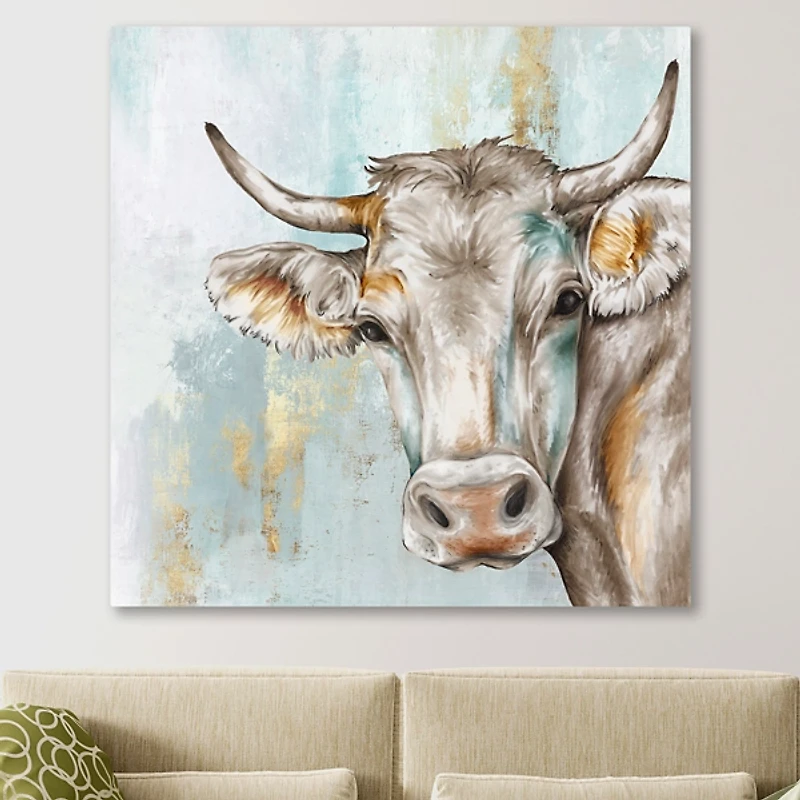 Headstrong Cow Canvas Art Print