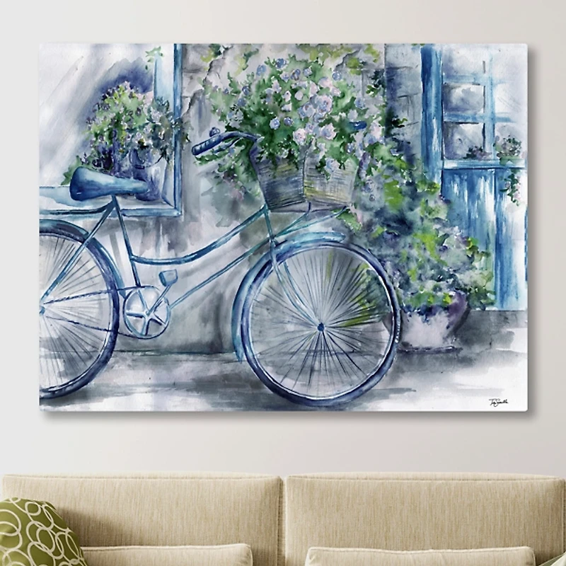 Blue Bicycle Florist Canvas Art Print, 40x30 in.
