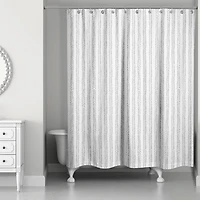 Gray Petal Lines Shower Curtain