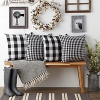 Black and White Gingham Pillow Covers, Set of 4