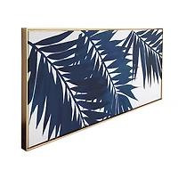 Blue Palms Framed Canvas Art Print