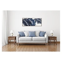 Blue Palms Framed Canvas Art Print