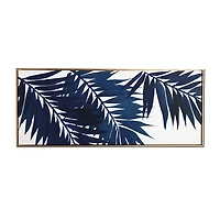 Blue Palms Framed Canvas Art Print