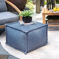 Blue Diamond Outdoor Pouf