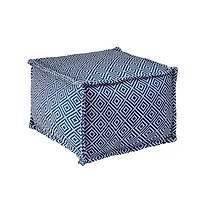 Blue Diamond Outdoor Pouf