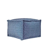 Blue Diamond Outdoor Pouf