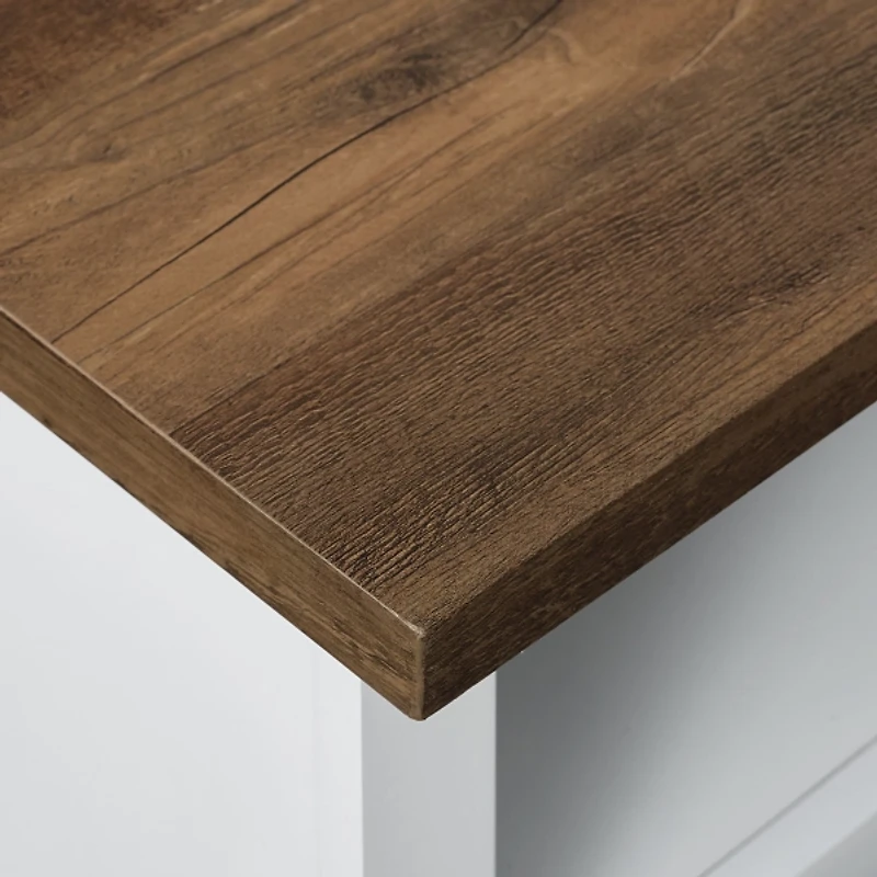 White Highboy Sliding Barn Door Media Cabinet