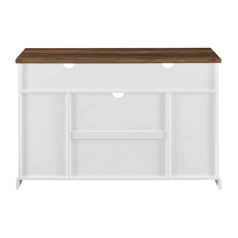 White Highboy Sliding Barn Door Media Cabinet