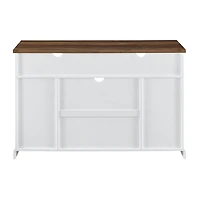White Highboy Sliding Barn Door Media Cabinet