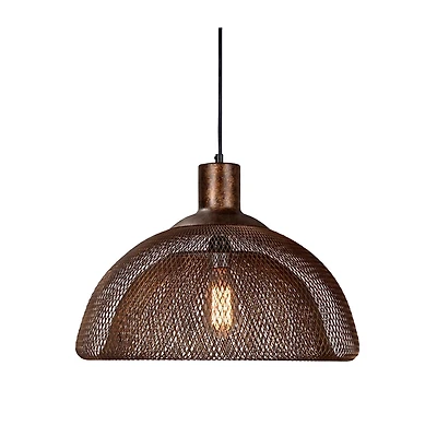 Industrial Copper Mesh Pendant Light, 18 in.