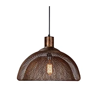 Industrial Copper Mesh Pendant Light, 18 in.