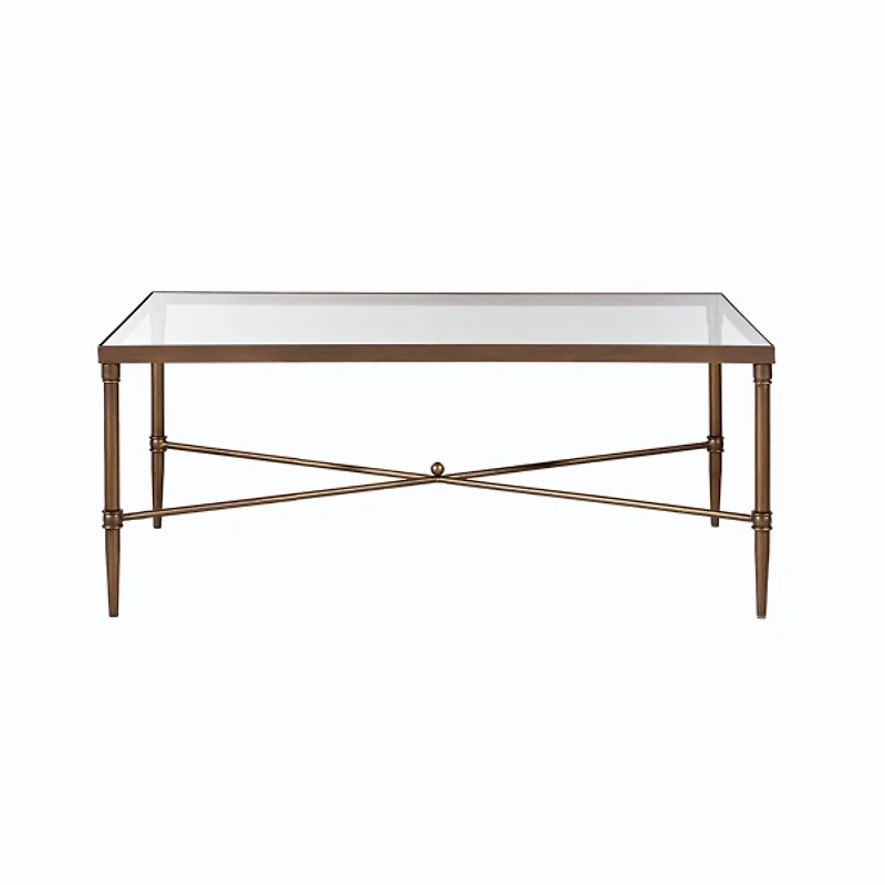 Glass and Metal Rectangle Porter Coffee Table