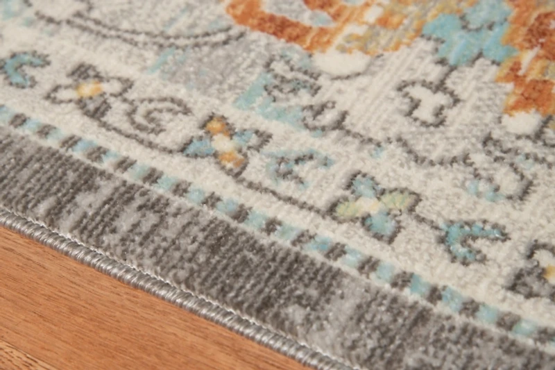 Taupe Bohemian Area Rug, 5x8