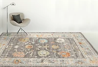 Taupe Bohemian Area Rug, 5x8