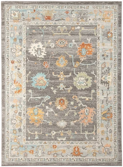 Taupe Bohemian Area Rug, 5x8