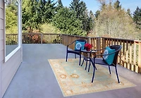 Aqua and Beige Bohemian Area Rug, 7x9