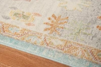 Aqua and Beige Bohemian Area Rug, 7x9