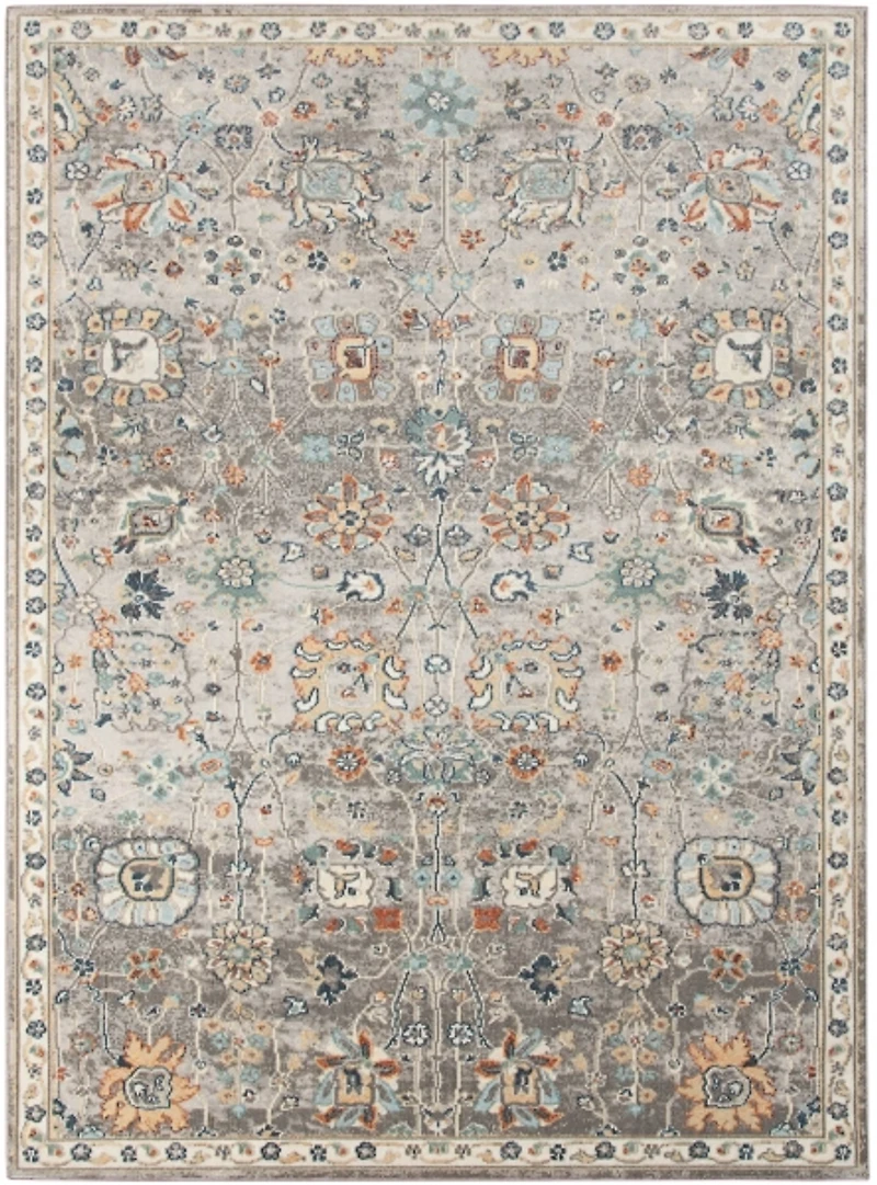 Gray Bohemian Area Rug, 7x9