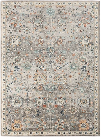 Gray Bohemian Area Rug, 7x9