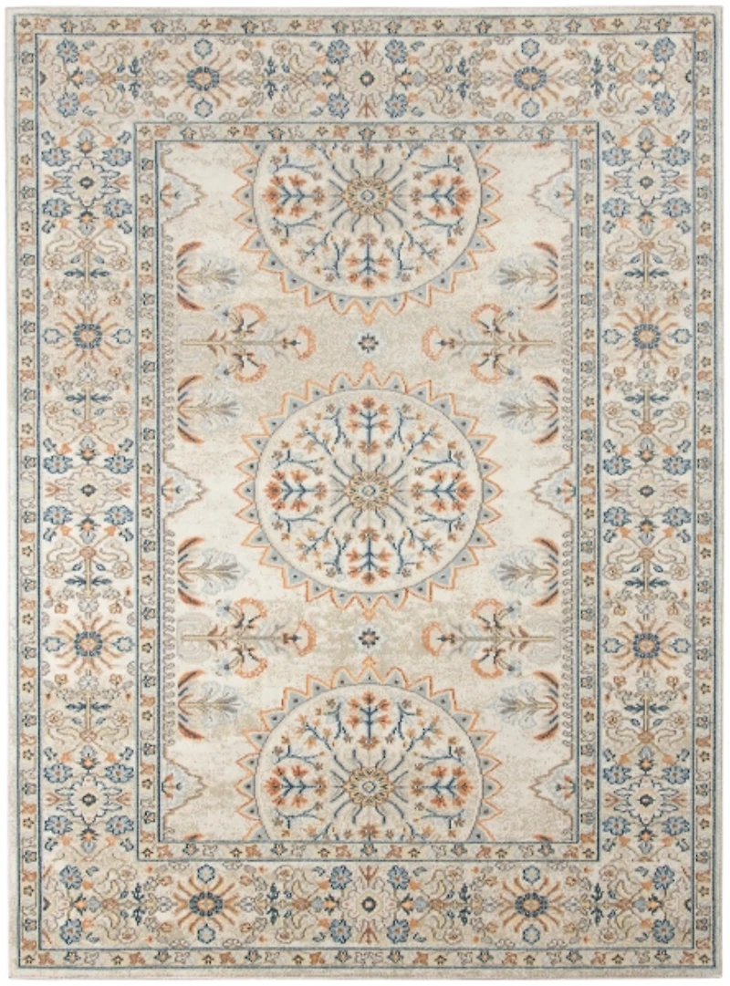 Light Beige Bohemian Area Rug, 5x7