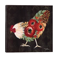 Botanical Rooster Canvas Art Print