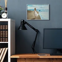 Walk On The Beach Framed Canvas Art Print