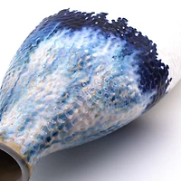 Ivory and Blue Dipped Vase