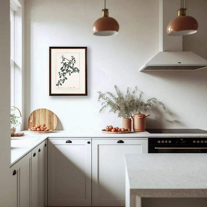 Illecebrum Greenery Black Beaded Framed Art Print